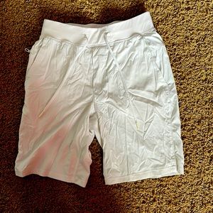 Mens White Lined Lululemon Shorts
